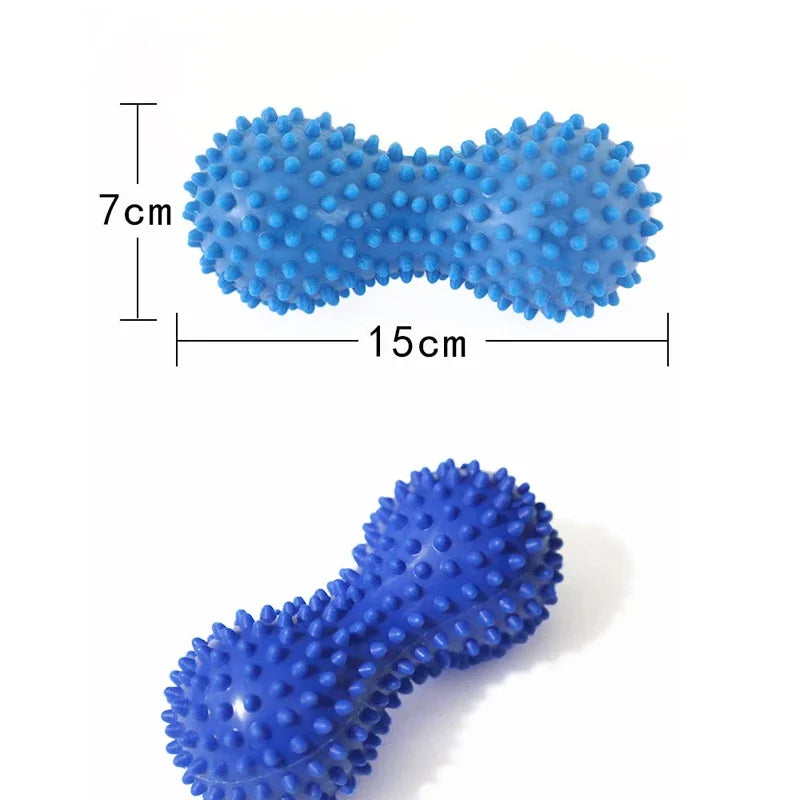 1PC Blue Peanut Massage Ball for Deep Tissue, Trigger Point Therapy, Myofascial Release – Double Lacrosse Foam Roller for Back, Neck, Foot, Muscle Relief, Yoga & Physical Recovery (Black)