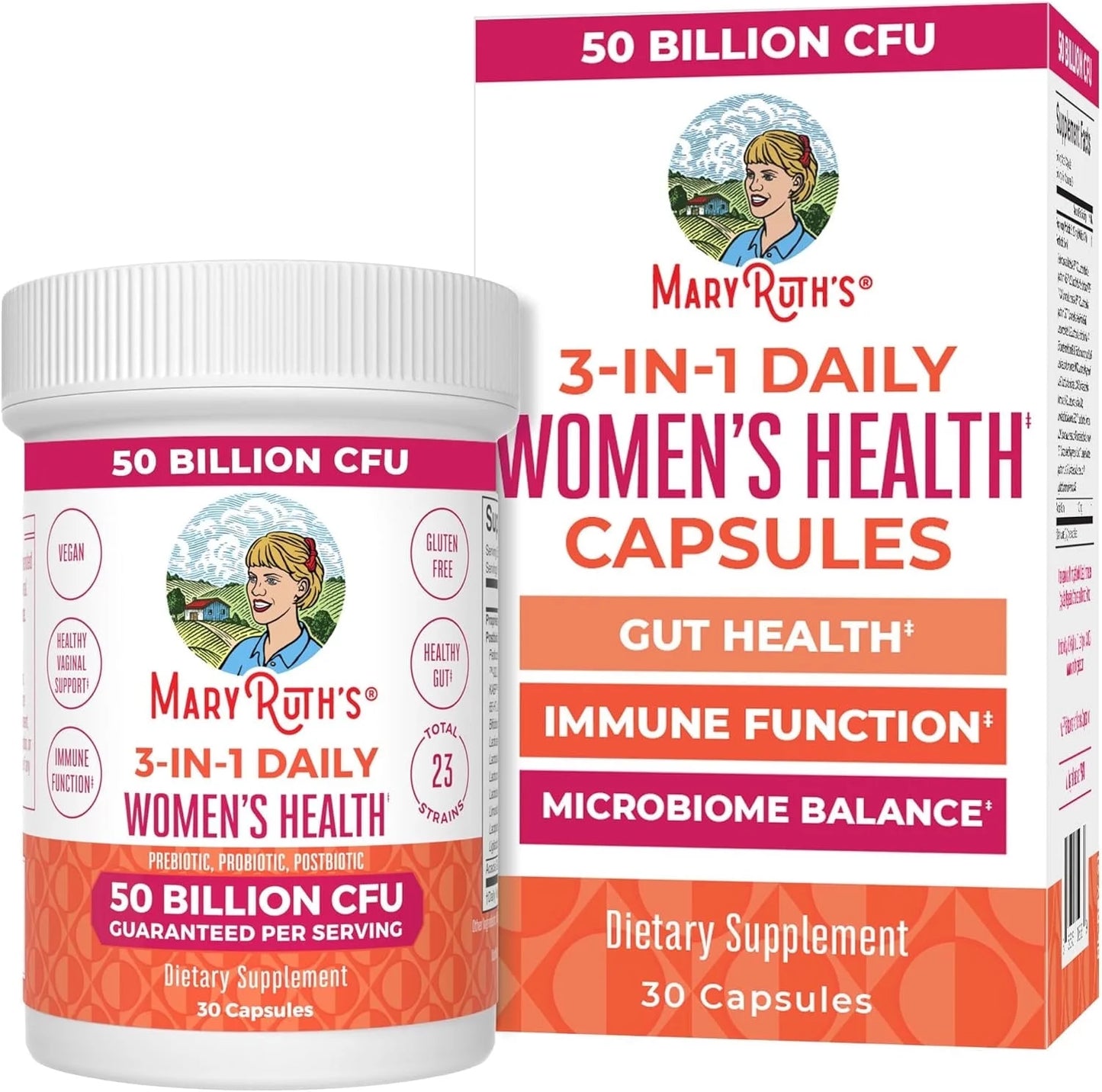 3-In-1 Daily Health Probiotics for Women | Hormone Support & Gut Health Supplement for Women | Women’S Probiotic | 50 Billion CFU | Vegan | 30 Ct